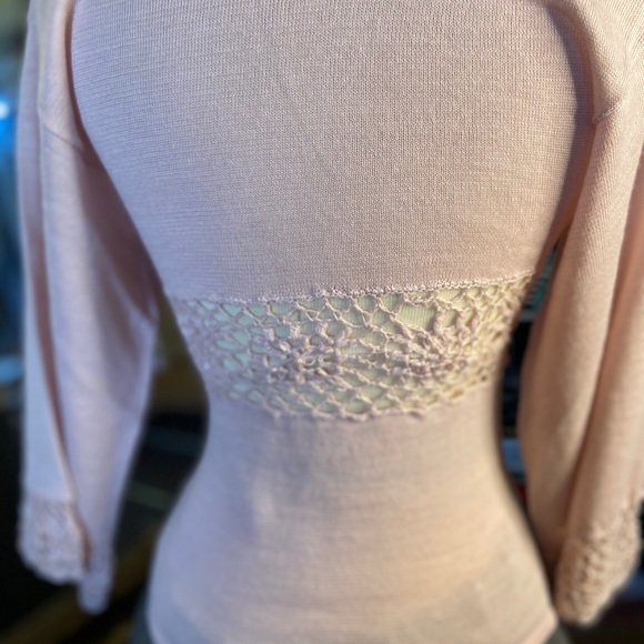 Vintage Style Knitted top with beads & crochet waist top - Picture 5 of 6